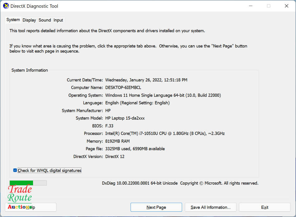HP Laptop 15-DA2XXX 15.6inch LAPTOP | Core i7 10510U 2.3Ghz 10th Gen |  8GB RAM | 1TB HDD