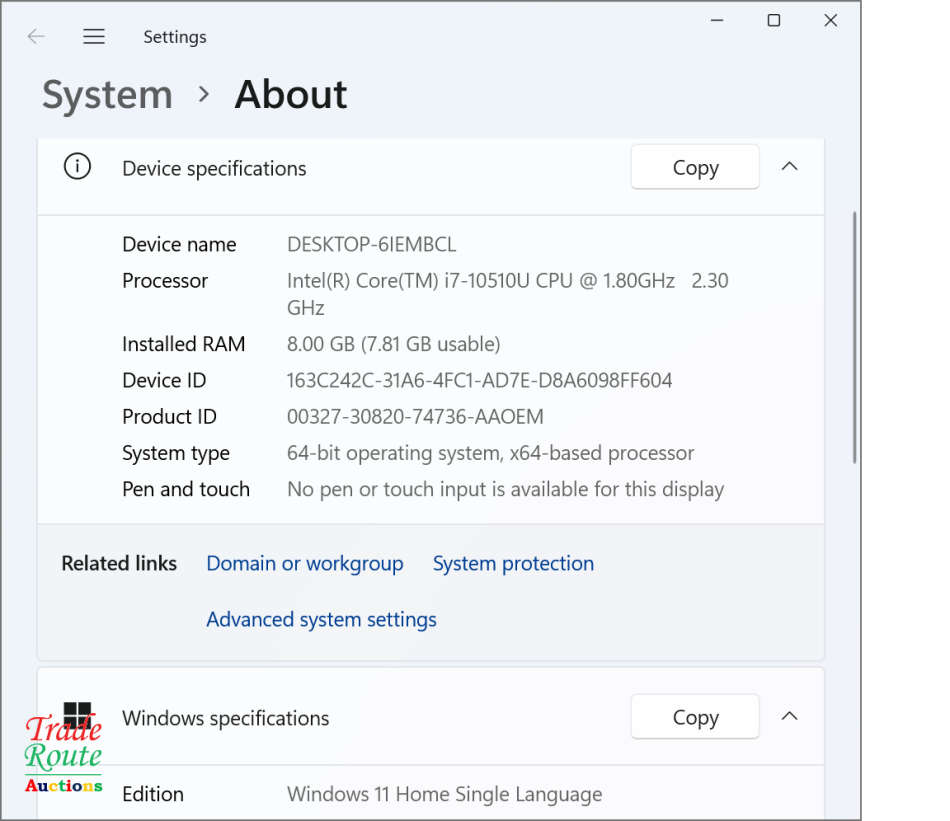 HP Laptop 15-DA2XXX 15.6inch LAPTOP | Core i7 10510U 2.3Ghz 10th Gen |  8GB RAM | 1TB HDD