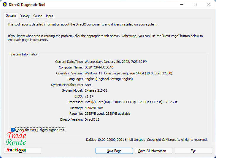 10th Gen | Acer Extensa P215-52 15.6` Laptop | Core i3 1005g1 | 4GB RAM | 1TB HDD