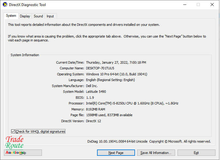 DELL LATITUDE 5400 LAPTOP ULTRABOOK | CORE i5 8250U 1.8GHz 8th Gen | 8GB RAM | 1TB HDD