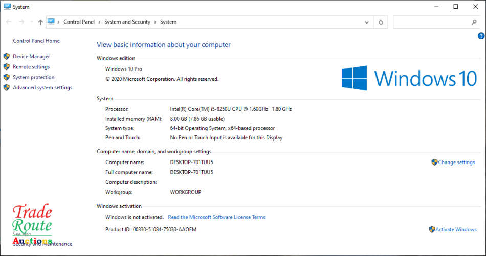 DELL LATITUDE 5400 LAPTOP ULTRABOOK | CORE i5 8250U 1.8GHz 8th Gen | 8GB RAM | 1TB HDD