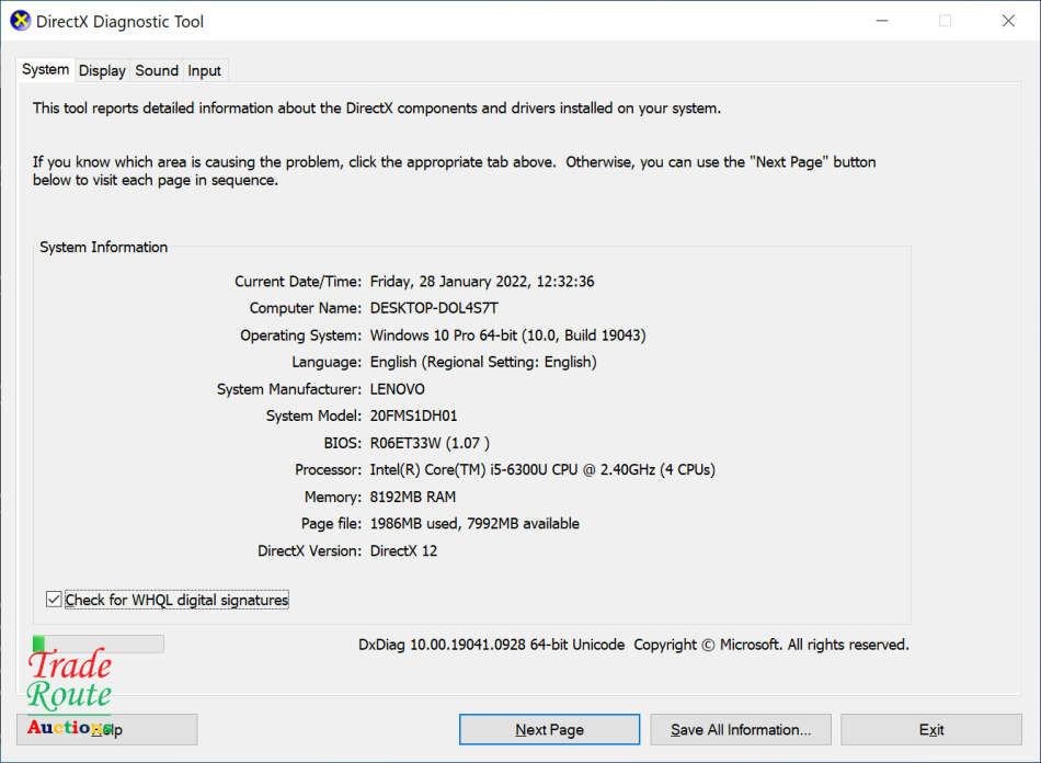 LENOVO THINKPAD T460 Laptop | CORE i5 8GB RAM 256GB HDD