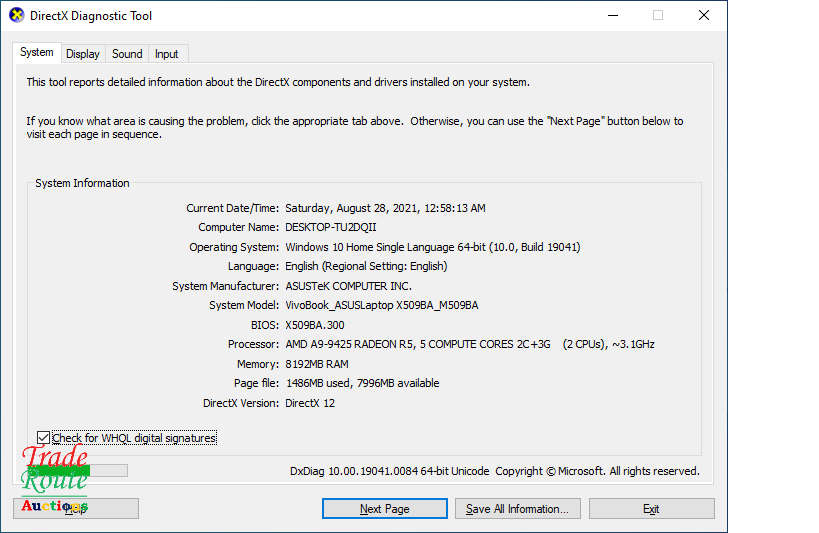 ASUS VIVOBOOK X509BA 15.6 INCH NOTEBOOK | AMD A9 WITH RADEON R5 3.1GHZ | 8GB RAM | 256GB SSD