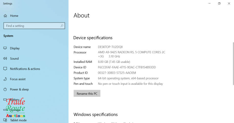 ASUS VIVOBOOK X509BA 15.6 INCH NOTEBOOK | AMD A9 WITH RADEON R5 3.1GHZ | 8GB RAM | 256GB SSD