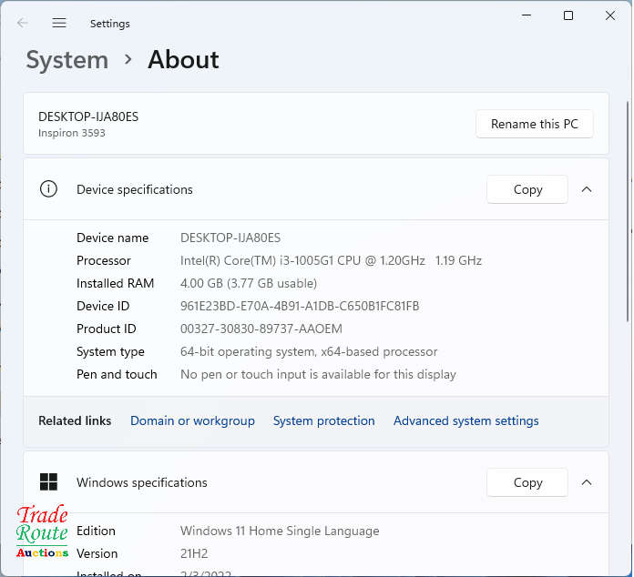 Dell INSPIRON 15 3593 15.6 inch LAPTOP | Intel Core i3 10th Gen Notebook