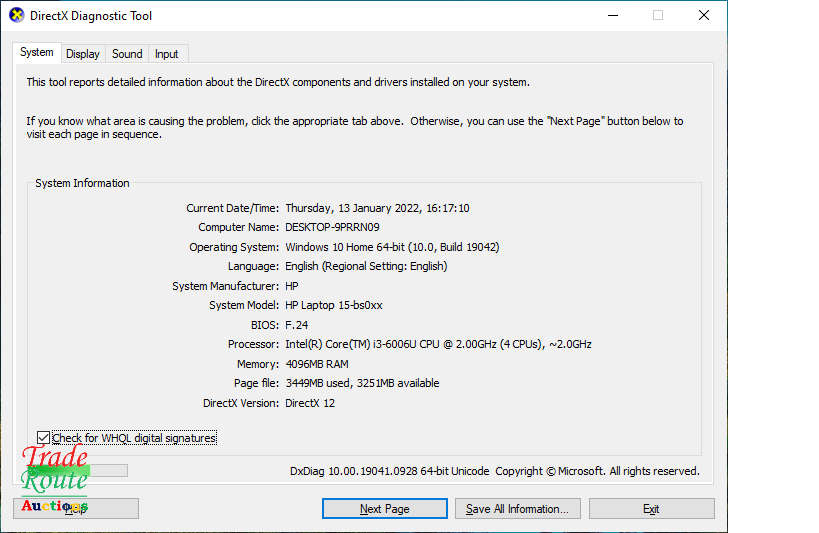 HP Laptop 15-bs0xx 15 inch| Core i3 6006U 2.0GHz 6th Gen |  4GB RAM | 1TB HDD | LAPTOP