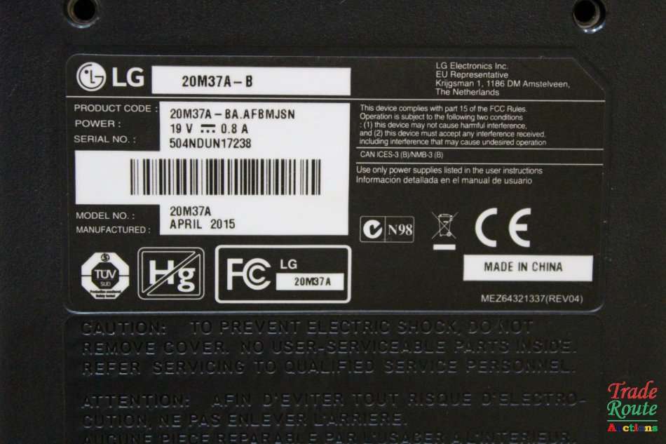 LG 20M37A-B LED display 49.5 cm (19.5`) 1600 x 900 pixels