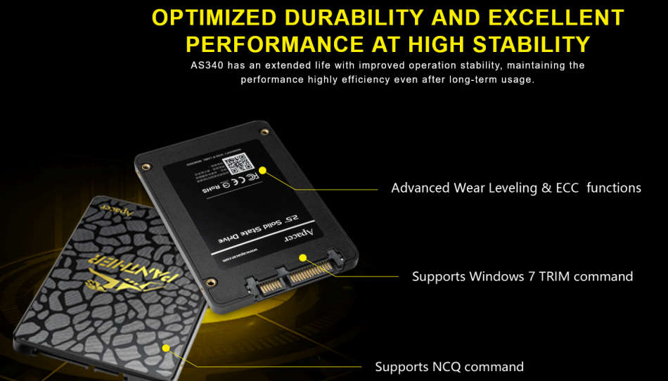 Apacer AS340 Panther 240GB SATA III 6Gb/s SSD ** Super Fast ** Brand New **