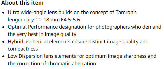 Tamron SP 10-24mm F3.5-4.5 Di II Lens For Nikon Mount