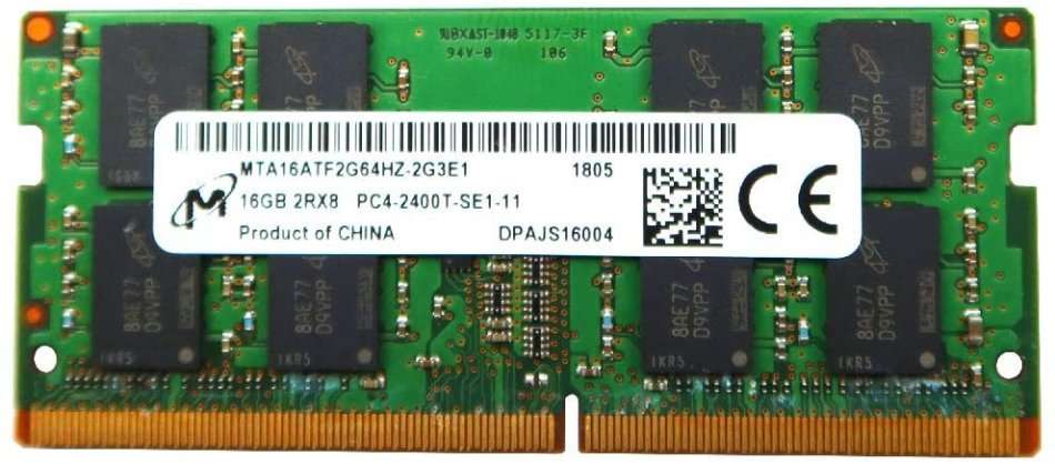 16GB DDR4 RAM for Laptops - Micron MTA16ATF2G64HZ Memory Module