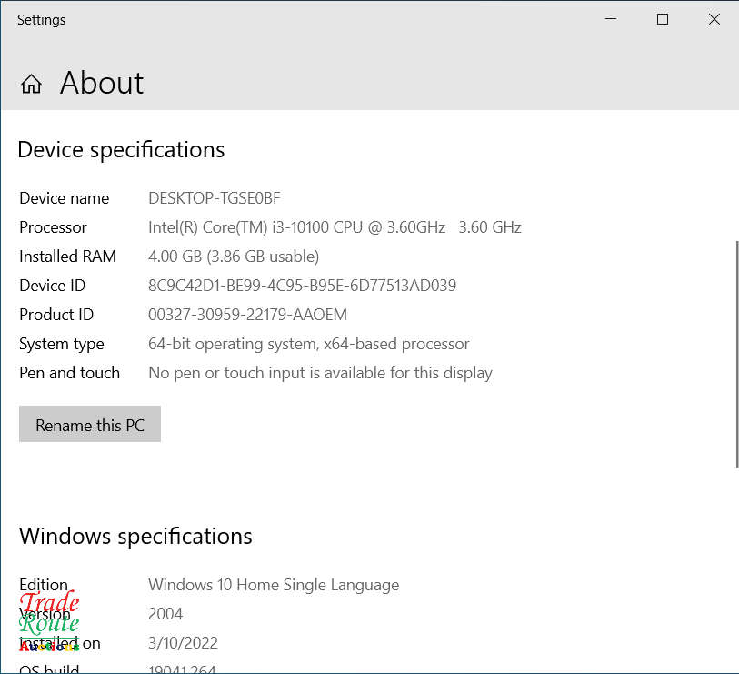 Mecer Jupiter H410 MINI PC Intel Core i3-10100 10th Gen 3.6GHz 4GB RAM 500GB HDD