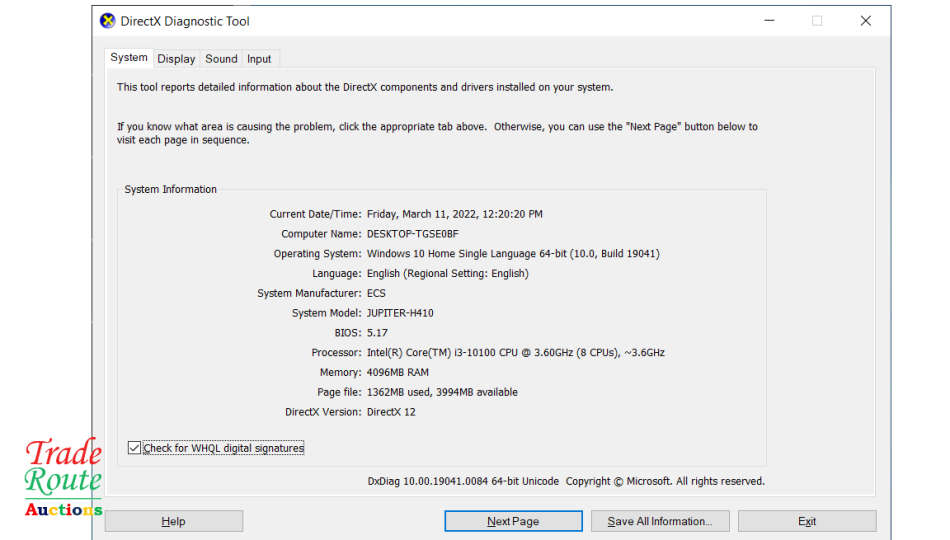 Mecer Jupiter H410 MINI PC Intel Core i3-10100 10th Gen 3.6GHz 4GB RAM 500GB HDD