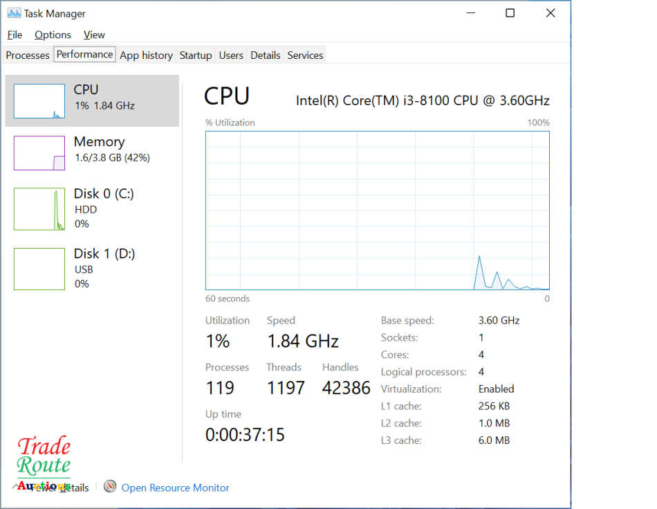 Dell Vostro 3670 Tower Desktop PC Computer - Core i3 8100 3.6Ghz 8th Gen - 4GB RAM - 500GB HDD