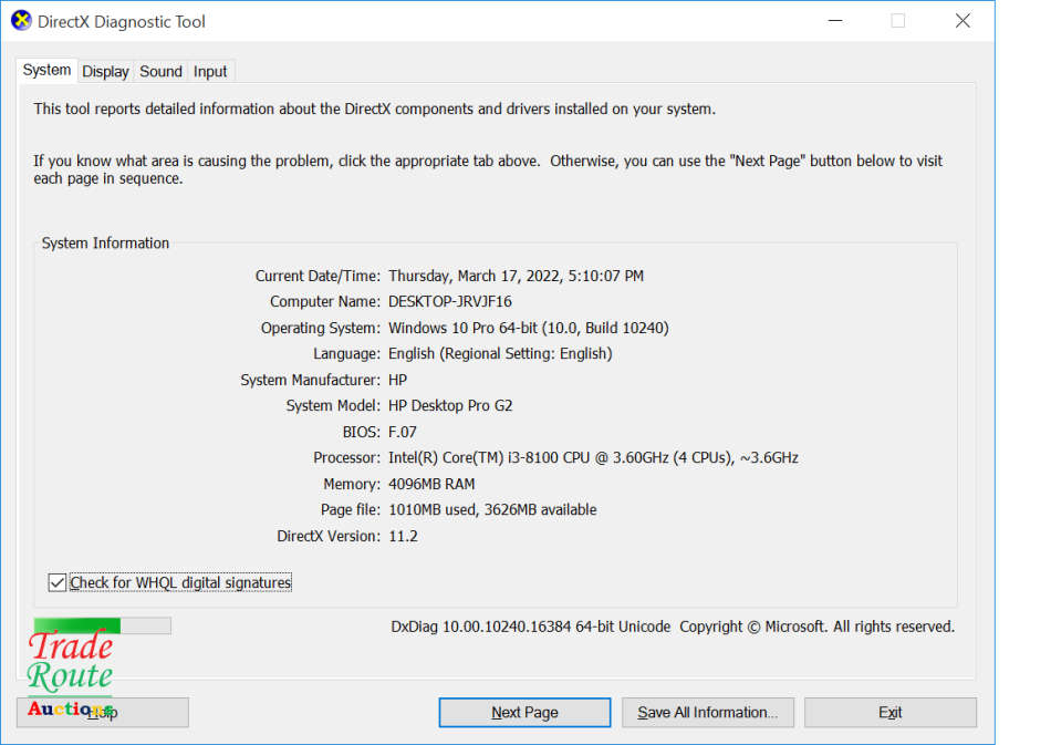 HP Desktop Pro G2 SFF Desktop PC | Core i3 8100 8th Gen 3.6Ghz | 4GB RAM | 500GB HDD DESKTOP PC