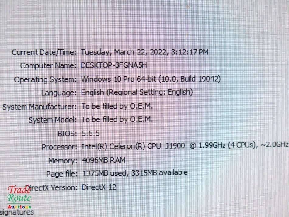 PP-D2002XLAN Desktop Computer | Intel Celeron CPU J1900 1.99Ghz | 4GB RAM | 128GB SSD + 500GB HDD