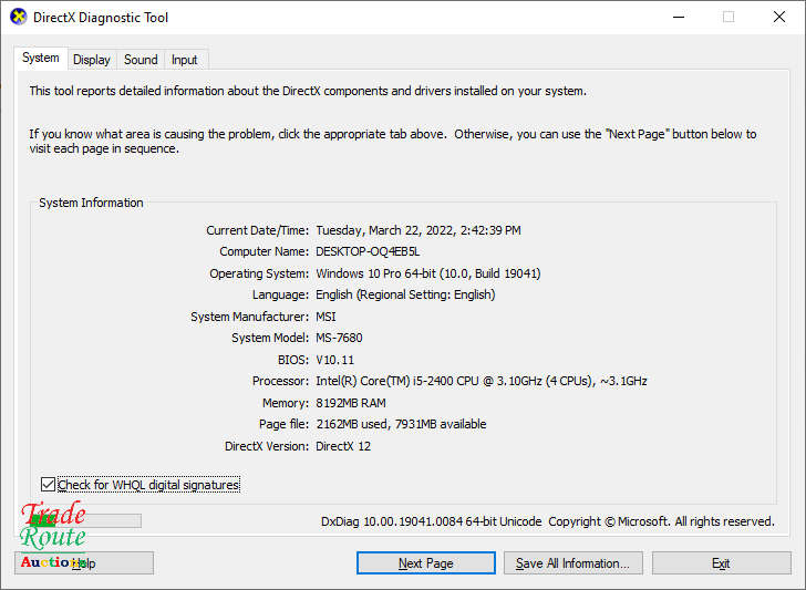 MSI Motherboard Gaming PC  Core i5 - 8GB RAM - 1TB HDD - NVIDIA Quadro 2000 Graphics