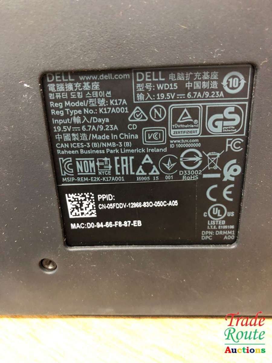 DELL WD15 4K Business Docking Station K17A USB-C K17A001 + 130W POWER ADAPTER - for DELL Laptops