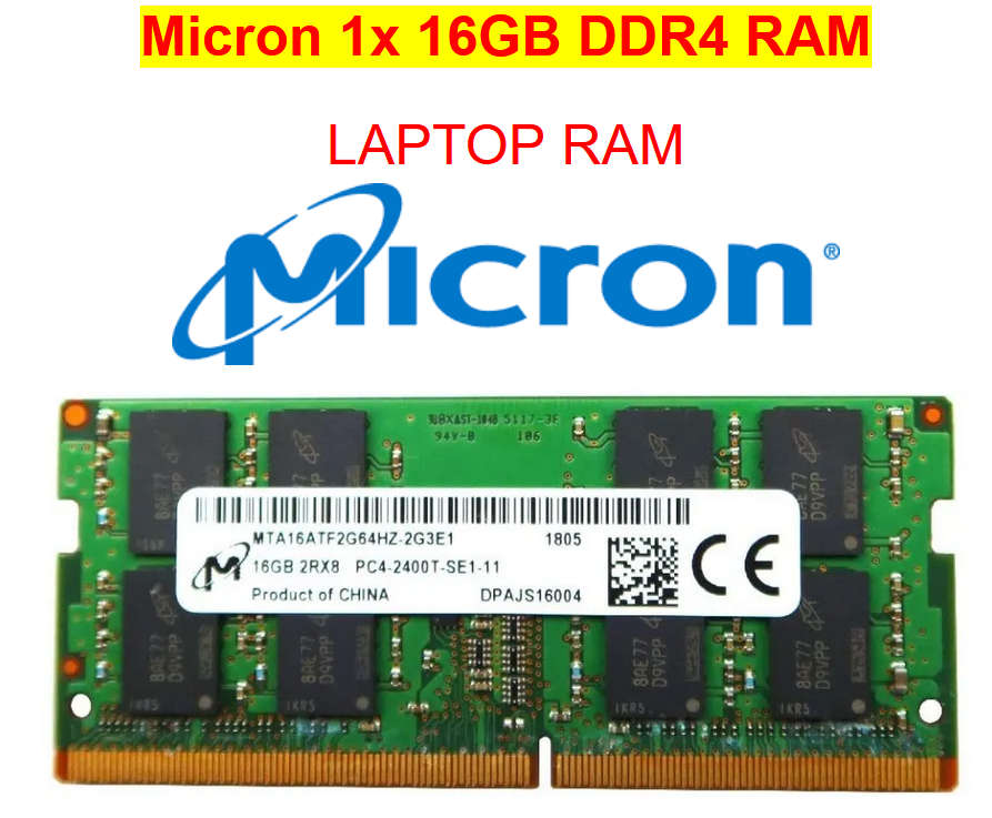 16GB DDR4 RAM for Laptops - Micron MTA16ATF2G64HZ Memory Module