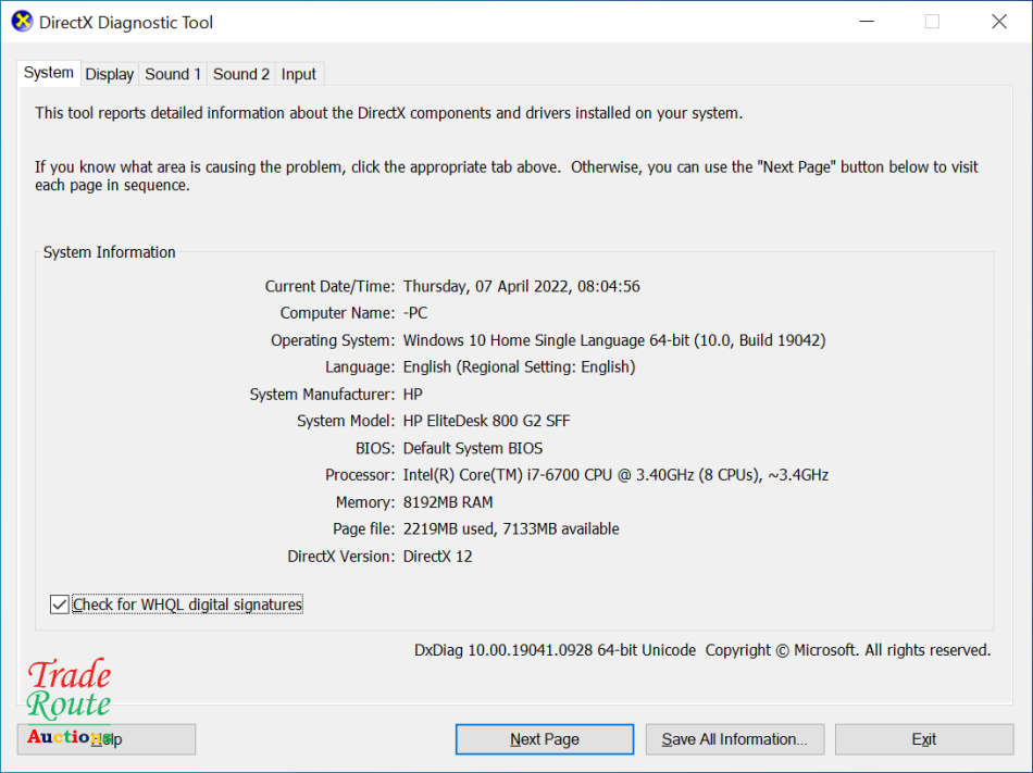 HP EliteDesk 800 G2 Small Form Factor PC | Core i7 6700 6th Gen 3.40Ghz | 8GB RAM | 500GB HDD