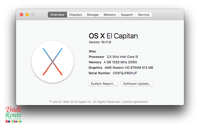 Apple Imac | 21.5 Inch | Core I5 2.5ghz 4gb Ram 500gb Hdd * Amd Radeon Hd Graphics
