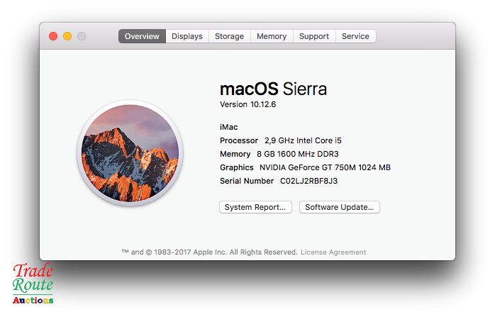 Apple iMAC | 21.5 INCH | Core i5 2.9 GHz | 8GB RAM | 1TB HDD | NVIDIA GeForce 750M * ULTRASLIM