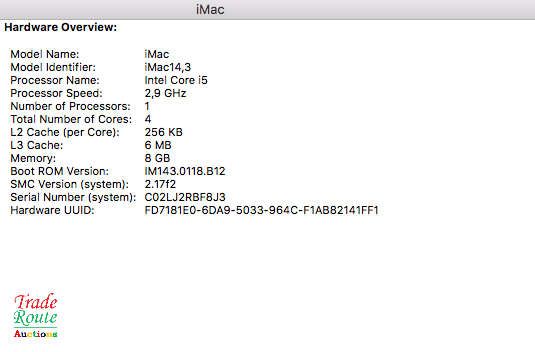 Apple iMAC | 21.5 INCH | Core i5 2.9 GHz | 8GB RAM | 1TB HDD | NVIDIA GeForce 750M * ULTRASLIM