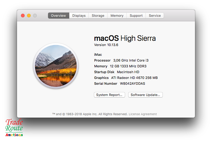Apple iMAC 21.5 INCH Computer AIO Core i3 3.06Ghz | 12GB RAM | 500GB HDD - ATI Radeon HD Graphics