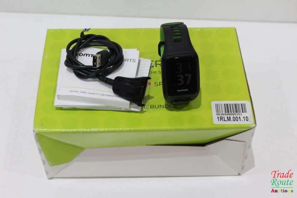 TomTom Runner 3 GPS Running Watch with Heart Rate Monitor - Large Strap, Black/Green