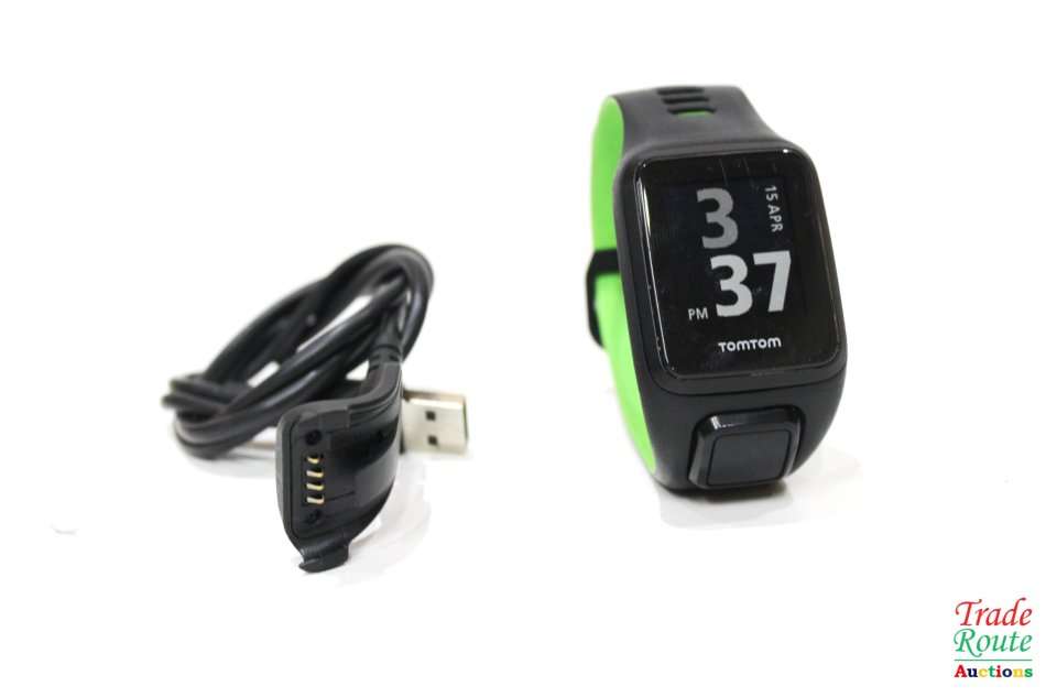 TomTom Runner 3 GPS Running Watch with Heart Rate Monitor - Large Strap, Black/Green