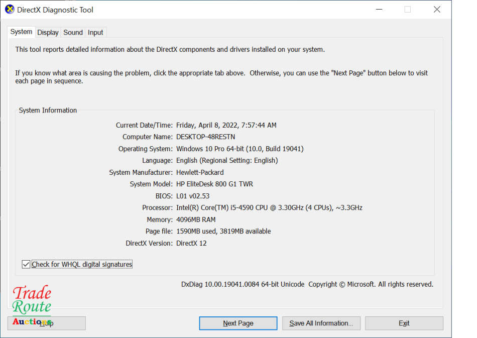 HP ELITEDESK 800 G1 TOWER Desktop PC | Core i5 4590 3.3Ghz | 4GB RAM | 500GB HDD DESKTOP PC