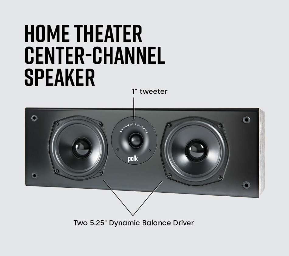 Polk Audio T30 Center Speaker Black