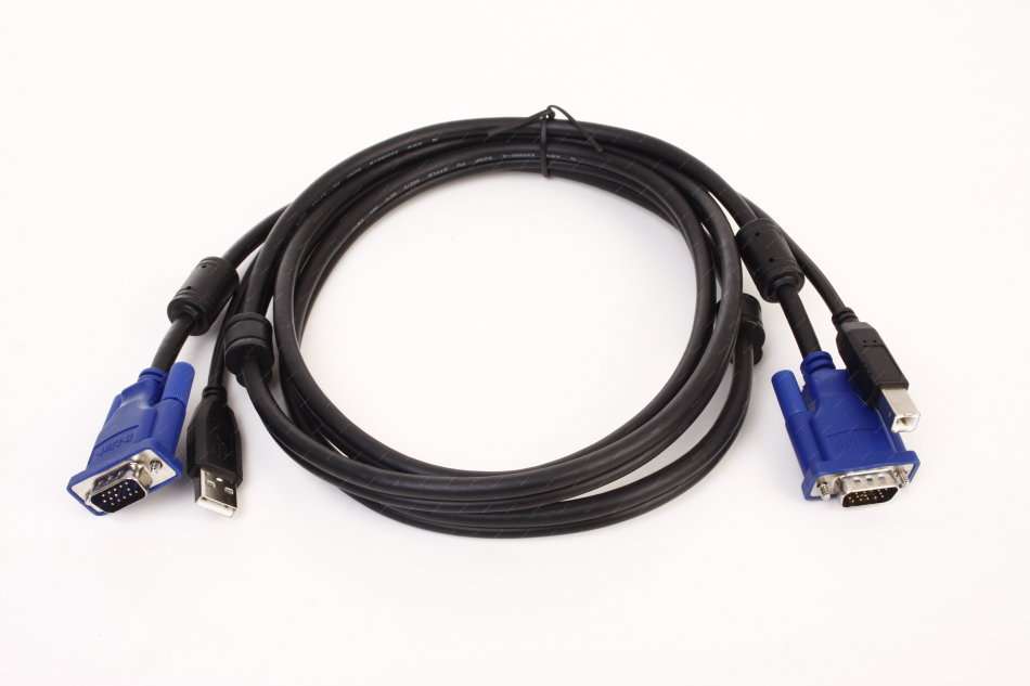 DKVM-CU 1.8 Meter KVM set with VGA Monitor & USB Cables