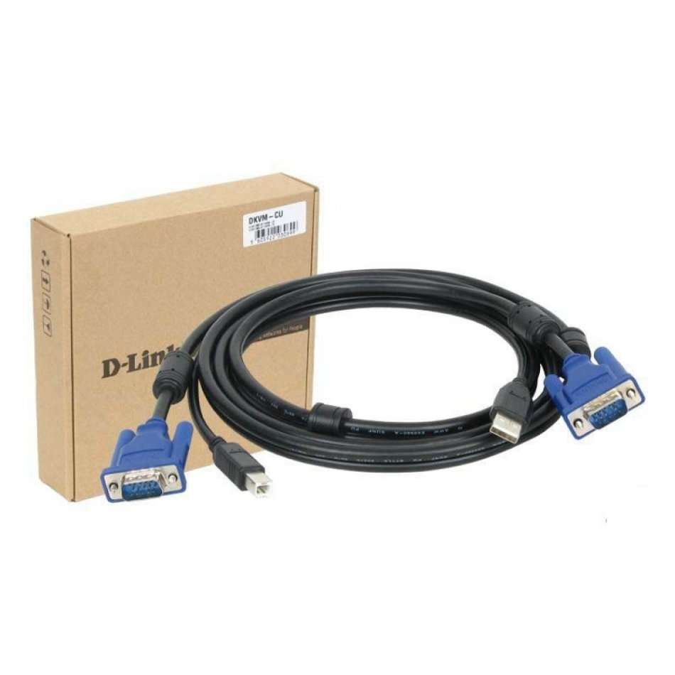 DKVM-CU 1.8 Meter KVM set with VGA Monitor & USB Cables