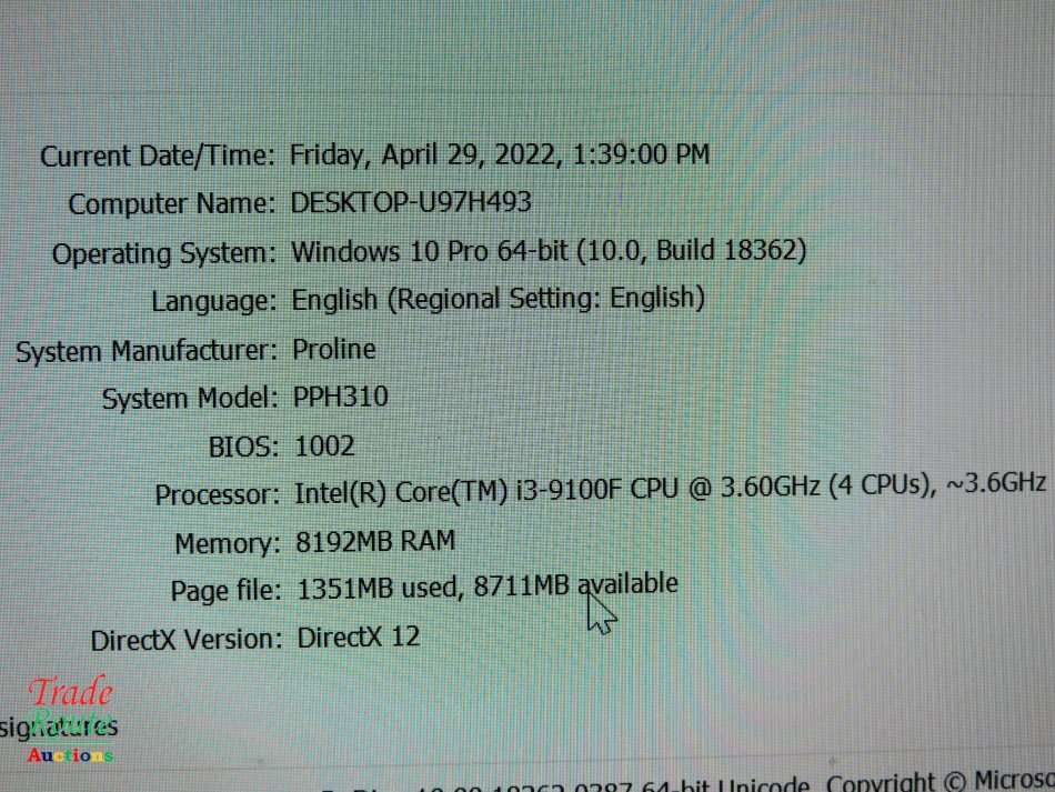 Proline PPH310 Gaming Desktop PC - 9th Generation 3.6Ghz - 8GB RAM - 1000GB HDD - MSI 1GB GRAPHICS