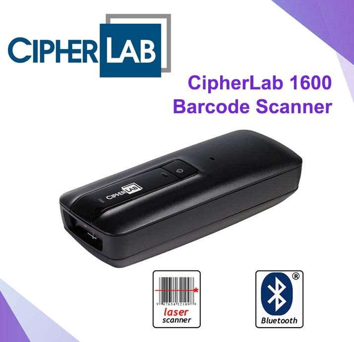 Barcode Scanner CipherLab A1662L 1662 Pocket-sized 1D Scanner, Bluetooth, iOS & Android Compatible
