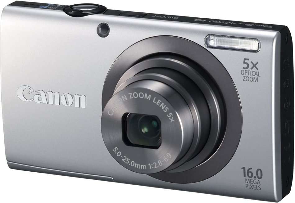 Canon PowerShot A2300 16.0 MP Digital Camera with 5x Optical Zoom (Silver)