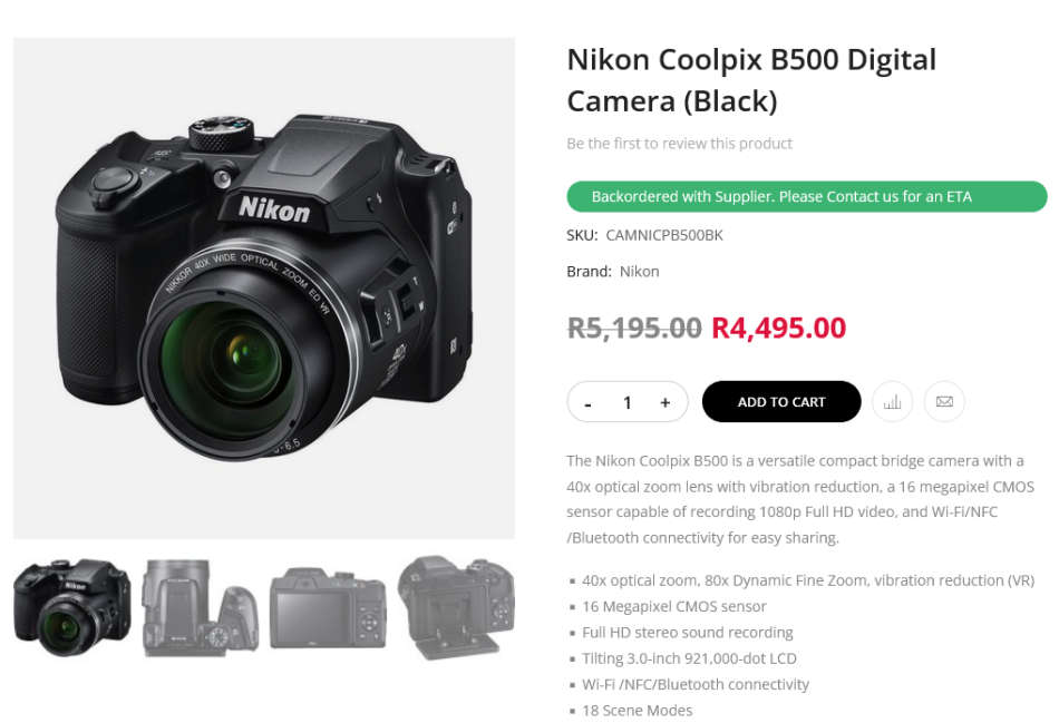 Nikon COOLPIX B500 Digital Camera | Full HD 1080p Video Recording