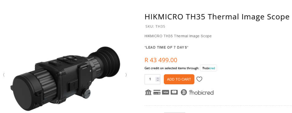 Thermal Imaging Rifle Scope HikMicro Thunder TH35 Thermal Image Scope (35 mm) *** R 40K Value