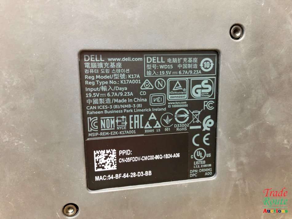 Docking Station - DELL WD15 4K Business Docking Station K17A USB-C K17A001 [ NO POWER ADAPTER]