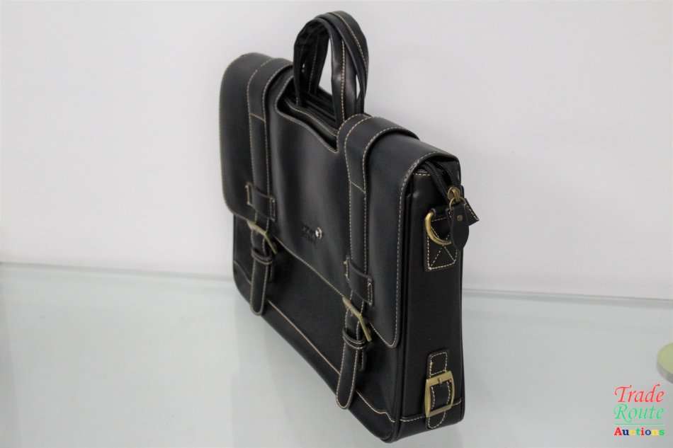 Montblanc Black Leather Briefcase/Document Case Laptop Bag for Gentleman [ MONT BLANC ]