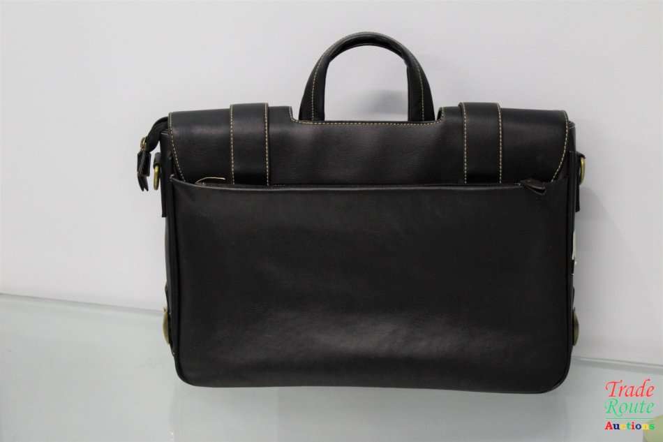 Montblanc Black Leather Briefcase/Document Case Laptop Bag for Gentleman [ MONT BLANC ]
