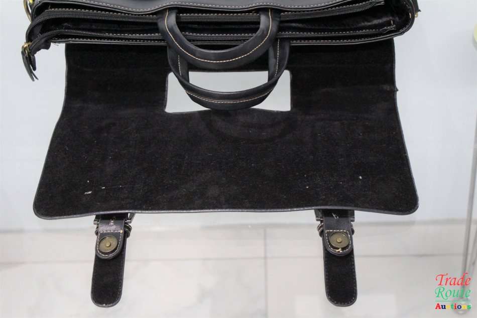 Montblanc Black Leather Briefcase/Document Case Laptop Bag for Gentleman [ MONT BLANC ]