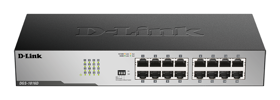 D-Link GigaExpress DGS-1016D 16 Port 10/100/1000 Gigabit Un-Managed Layer2 Switch