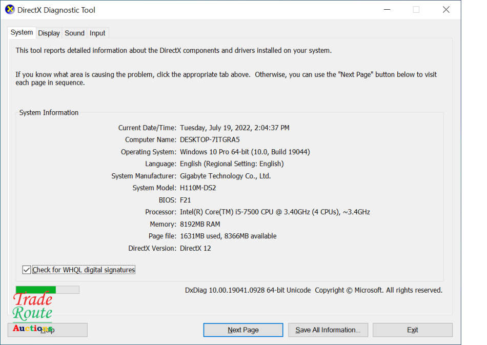 Gigabyte H110M-DS2 Gaming PC | Core i5 7500 7th Gen 3.4GHz | 8GB RAM | 1TB HDD