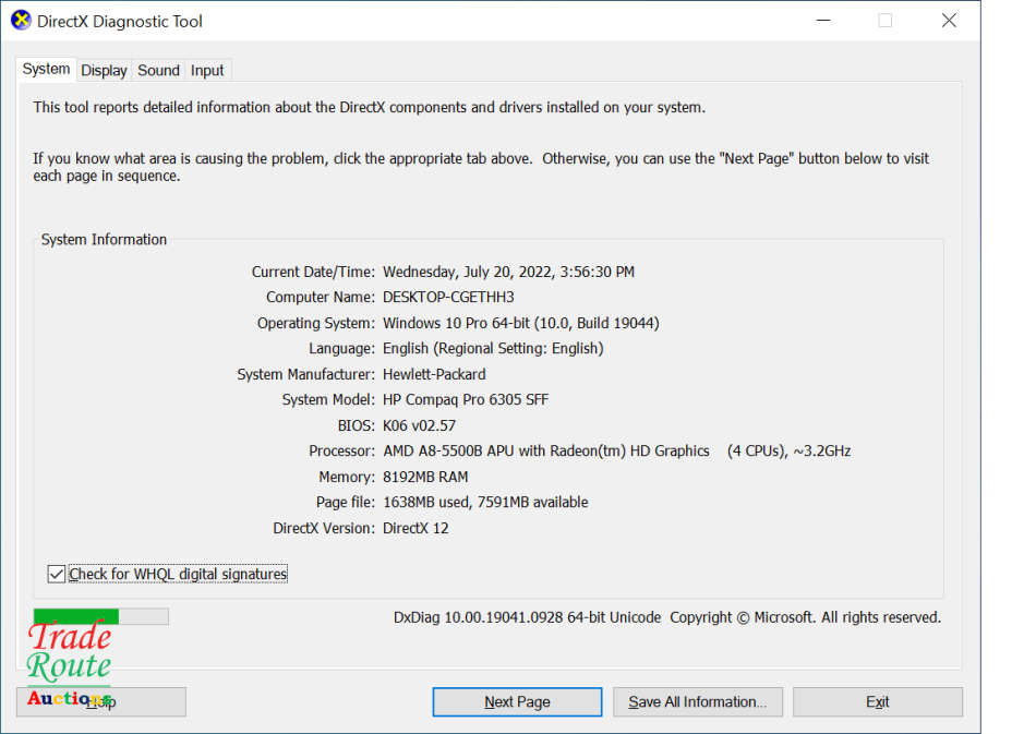 HP COMPAQ 6305 PRO SFF PC | AMD A8-5500B Processor 3.2GHz with Radeon Graphics [ 8GB RAM | 2TB HDD ]