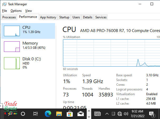 HP EliteDesk 705 G1 SFF Desktop Computer | AMD A8 PRO 7600B R7 3.1GHZ | 4GB RAM | 2TB HDD