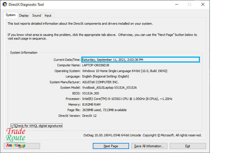 ASUS VIVOBOOK X515JA 15.6 INCH NOTEBOOK | CORE i5 1035G1 10th Gen 1.2GHZ | 8GB RAM | 256GB SSD