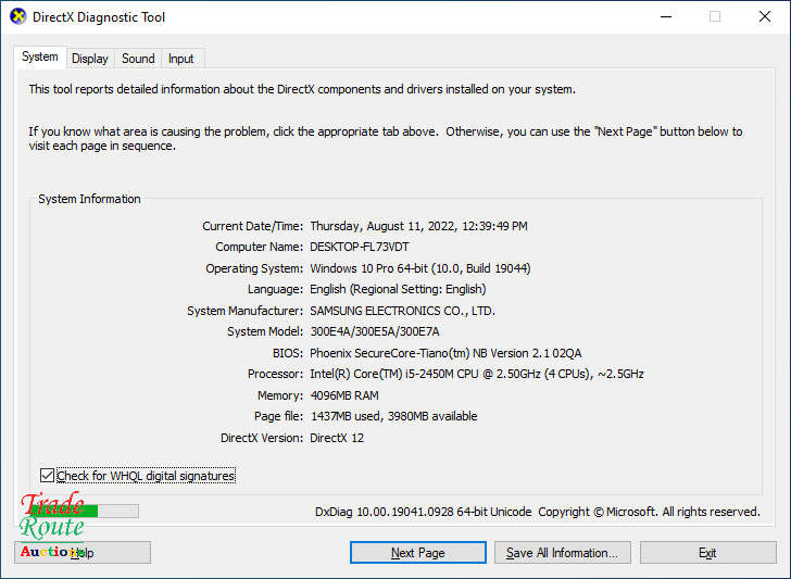 Samsung 300E4A 15.6` Laptop - Core i5 2450M 2.5GHz - 4GB RAM - 750GB RAM - Faulty Battery