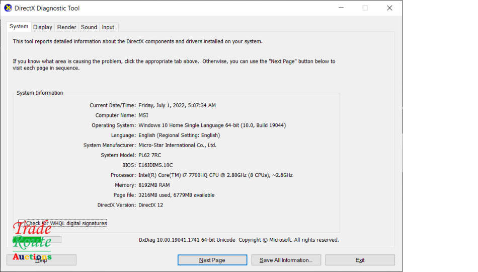 MSI PL62 7RC i7 Gaming Laptop - Please read Description - Hinge damaged
