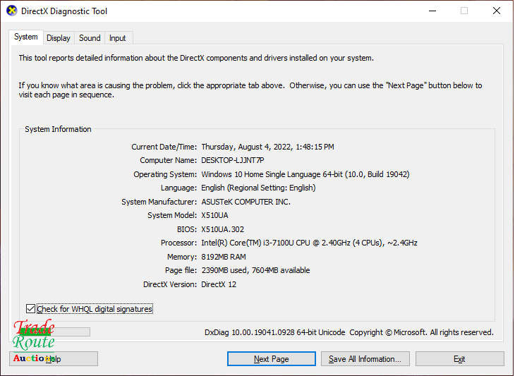 ASUS VIVOBOOK X510UA 15.6 INCH NOTEBOOK | CORE i3 7100U 7th Gen 2.4GHZ | 8GB RAM | 1TB HDD